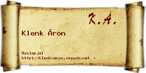 Klenk Áron névjegykártya