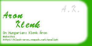 aron klenk business card